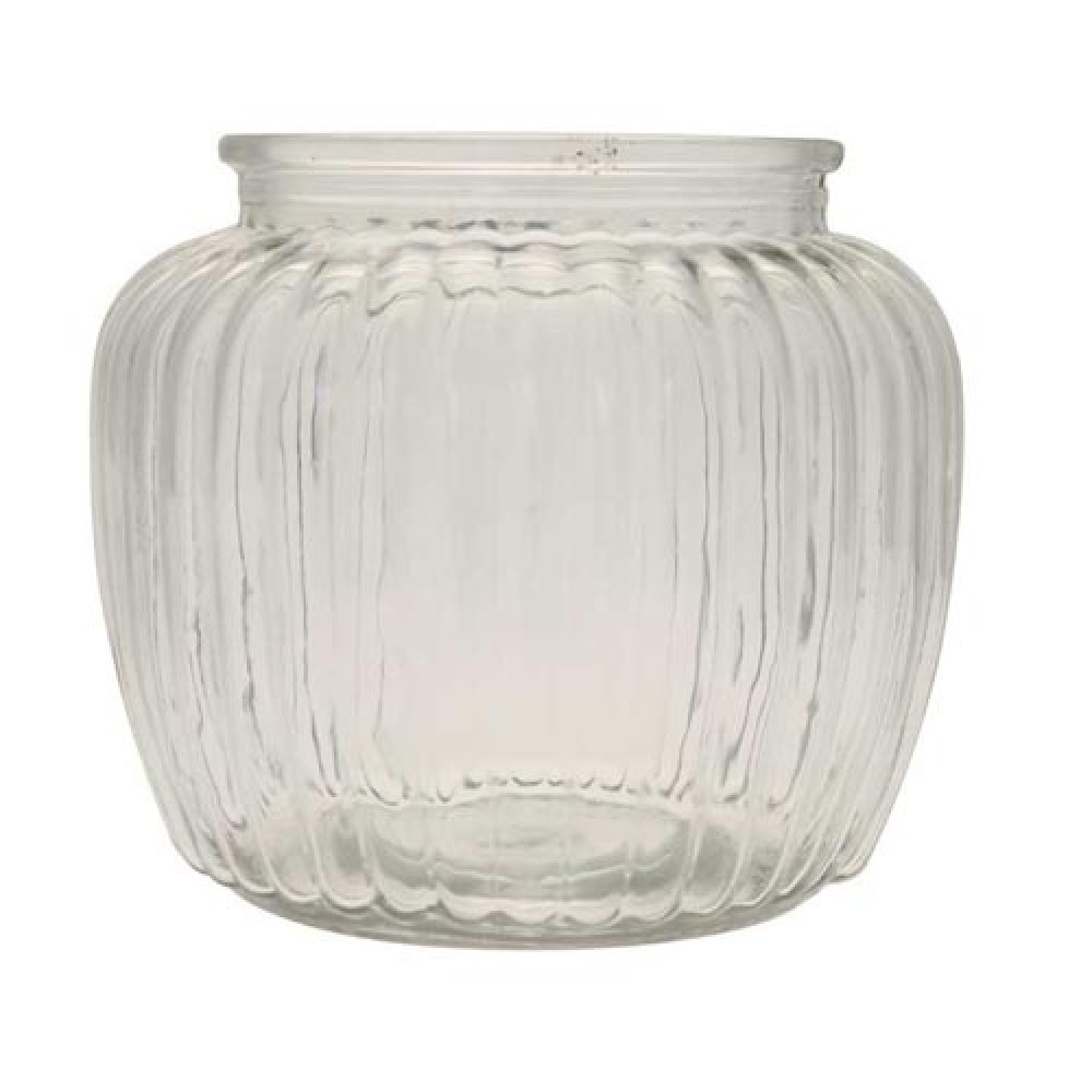 Ribbed Glass Vase 13cm Flower Vases
